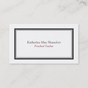 Carte De Visite Frontière blanche noire professionnelle