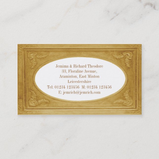 Carte De Visite Frontière pâle d'or de personnaliser (Devant)