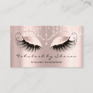 Carte De Visite Fronts roses d'extension de cils de maquilleur
