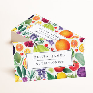Carte De Visite Fruit coloré Légumes Aliments Nutrition Diététicie