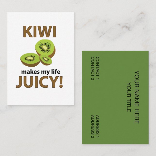 Carte De Visite Fruit de Kiwi  (Devant / Derrière)