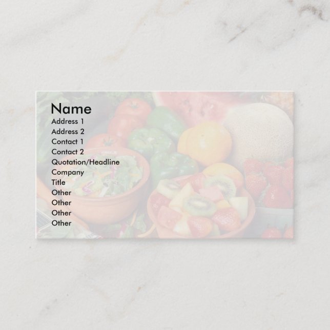 Carte De Visite Fruit frais et légumes (Devant)
