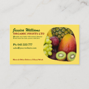 Carte De Visite Fruits bio Fruits frais Vibrant Conception avec co