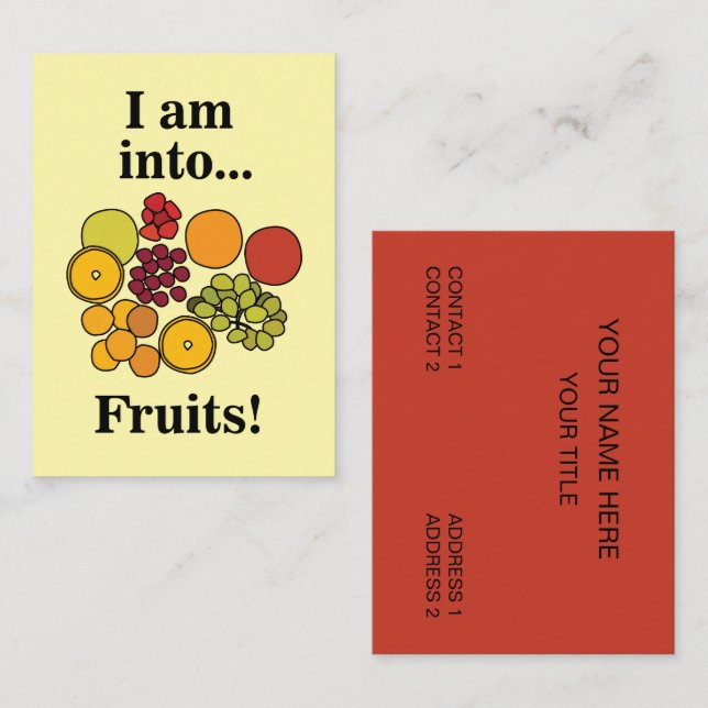 Carte De Visite Fruits Colorés Été (Devant / Derrière)