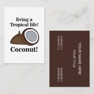 Carte De Visite Fruits de coco Alimentation tropicale