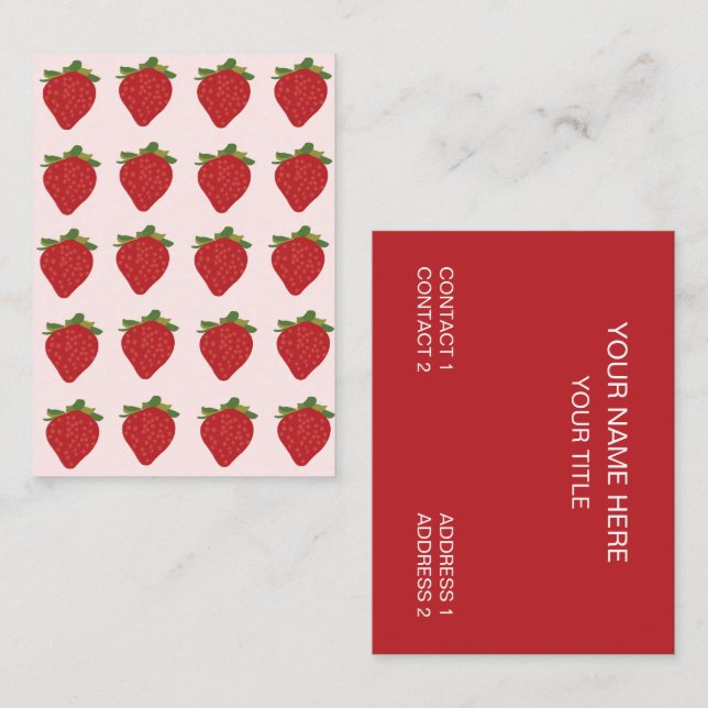 Carte De Visite Fruits de fraises Fraises (Devant / Derrière)
