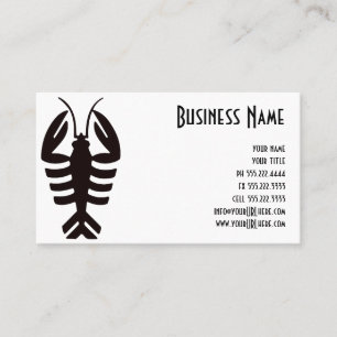 Carte De Visite Fruits de mer Art déco vintage, Homard en noir