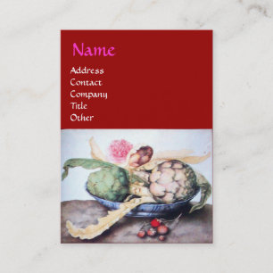CARTE DE VISITE FRUITS DE SAISON 4- ARTICHAUTS, ROSE & FRAISES