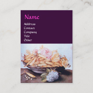 CARTE DE VISITE FRUITS DE SAISON 6 - HARICOTS ET ROSE