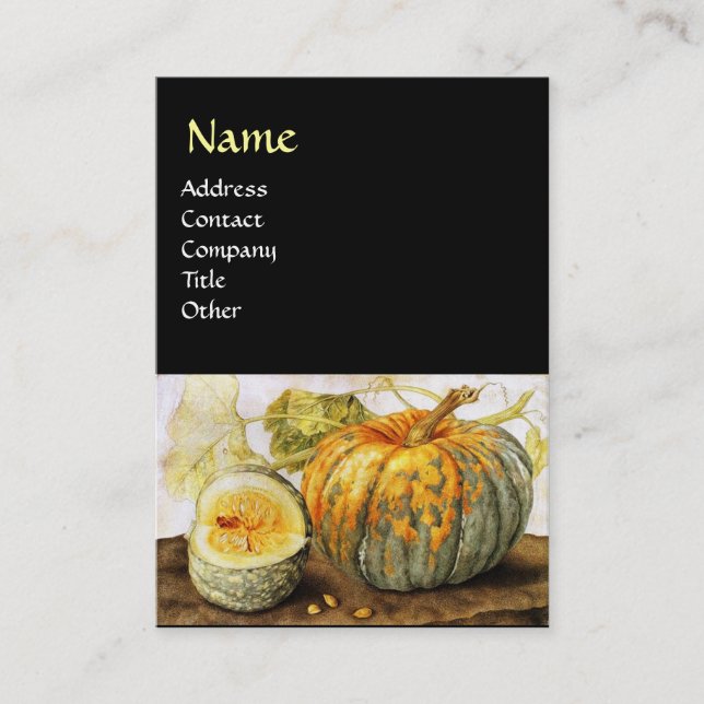 CARTE DE VISITE FRUITS DE SAISON / CITROUILLE (Devant)