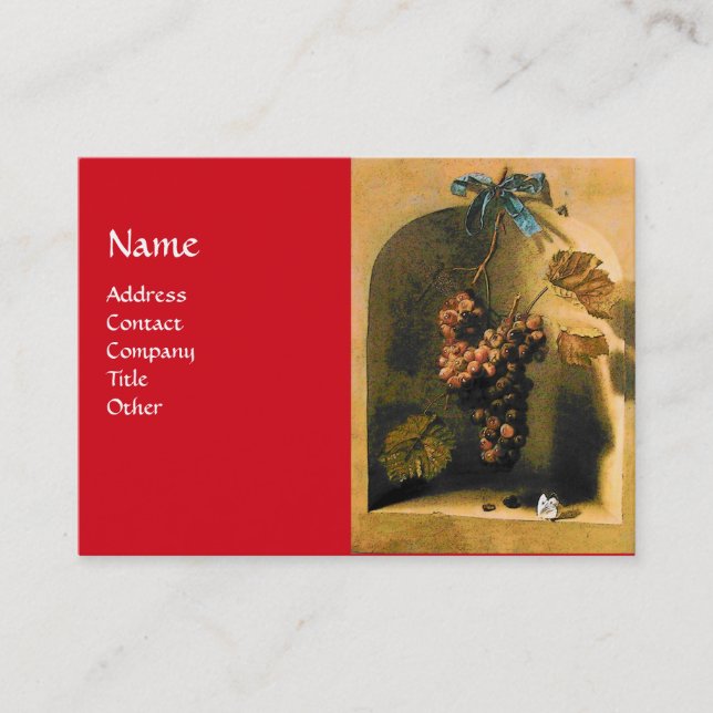 Carte De Visite FRUITS DE SAISON -PROSPÉRITÉ jaune vert brun rouge (Devant)