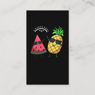 Carte De Visite Fruits d'été de Kawaii, ananas à la pastèque