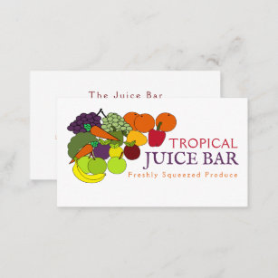 Carte De Visite Fruits et légumes, Bar à jus