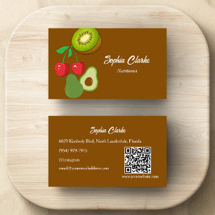 Carte De Visite Fruits modernes tonalité terrestre Nutritionniste