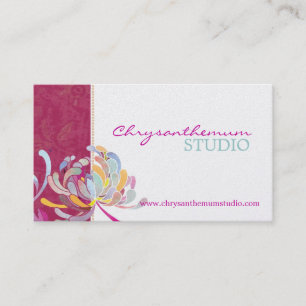 Carte De Visite Fuchsia et White Sassy Yoga Studio