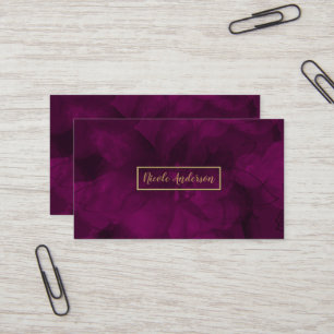 Carte De Visite Fuchsia Or Aquarelle Floral Glam Élégant Moderne