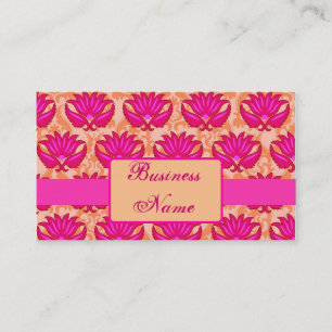 Carte De Visite Fuchsia Rose Orange Paris Damask Graphisme