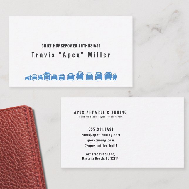 Carte De Visite Fueled by Passion, Driven by Blue: Premium Custom (Créateur téléchargé)
