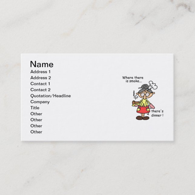 Carte De Visite Fumée et T-shirts et cadeaux de dîner (Devant)