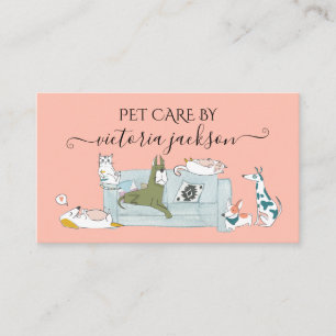 Carte De Visite Fun Chien & Chat Service de soins pour animaux de