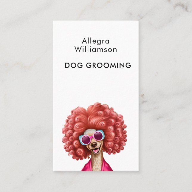 Carte De Visite Fun Chien Grooming Pink Poodle (Devant)