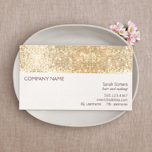 Carte De Visite Fun et Festive Girly Gold Sparkly Sequin