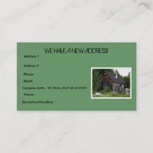 Carte De Visite Fun Farm Shack "Changement d'adresse"