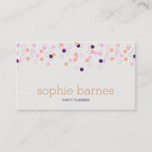 Carte De Visite Fun Festive Confetti Party Planner