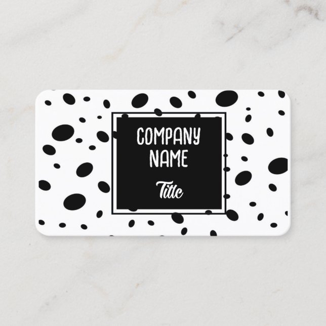 Carte De Visite fun modern chic black and white dot pattern bold  (Devant)