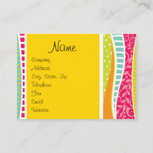 Carte de visite funky colorée—