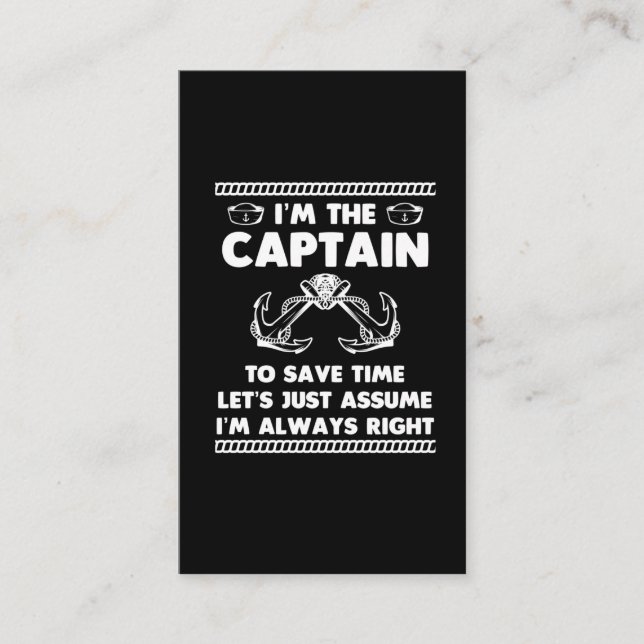 Carte De Visite Funny Boat Captain Humour Plaisanterie de plaisanc (Devant)