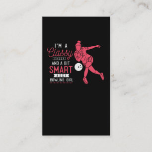 Carte De Visite Funny Bowling Girl Witty Bowler Humour