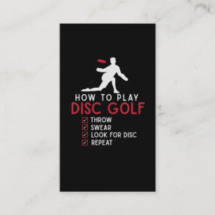 Carte De Visite Funny Disque Golf Instruction Frisbee Disque Golf