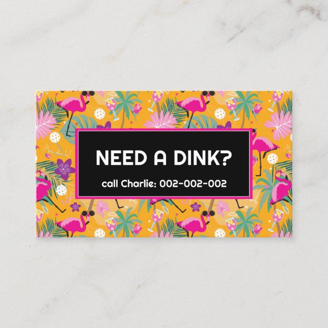 Carte De Visite Funny Entraîneur de plongée Pickleball (Devant)