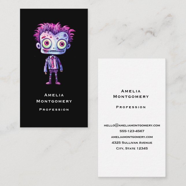 Carte De Visite Funny Frankenstein Monster Halloween Fun (Devant / Derrière)