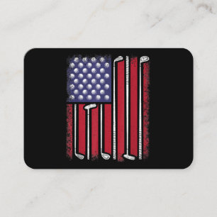 Carte De Visite Funny Golf American Flag Golf Player Vintage Golfe