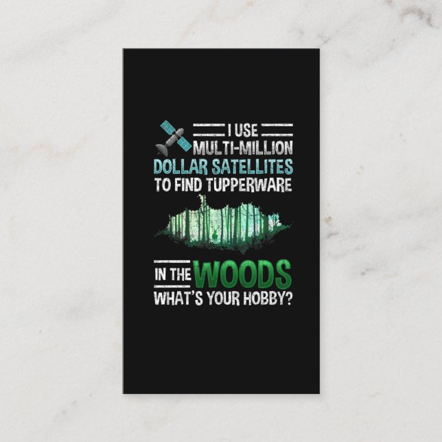 Carte De Visite Funny GPS Geocache Wood Geocaching extérieur (Devant)