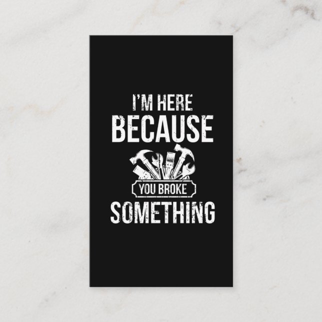 Carte De Visite  Funny Handyman Héros Humour de réparation de l'ar (Devant)