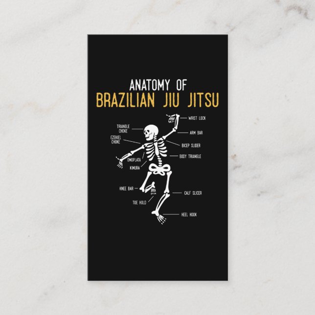 Carte De Visite Funny Jiu Jitsu Fighter Anatomy BJJ Humour d'entra (Devant)