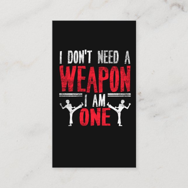 Carte De Visite Funny Karate Taekwondo Joke Humour des arts martia (Devant)
