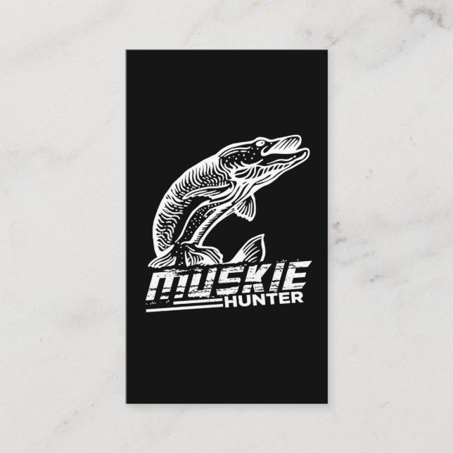 Carte De Visite Funny Muskellunge Poisson Muskie Hunkie Pêche au M (Devant)