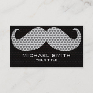 Carte De Visite Funny Mustache Metal Hole