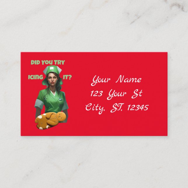 Carte De Visite Funny Nurse Icing It Thunder_Cove (Devant)