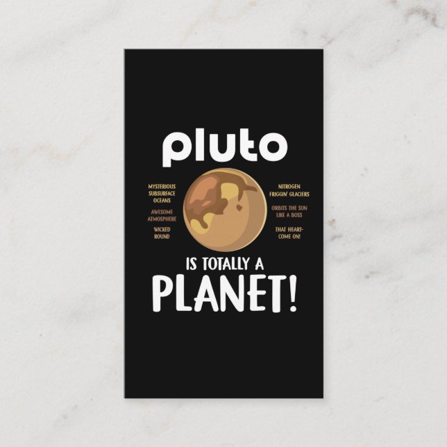 Carte De Visite Funny Pluto Planet Faits Humour d'astronomie scien (Devant)