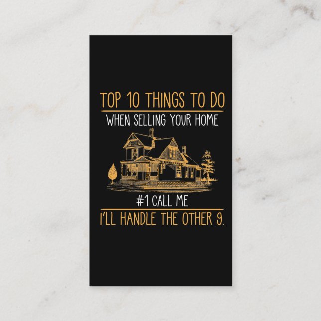Carte De Visite Funny Realtors Agent immobilier de vente à domicil (Devant)