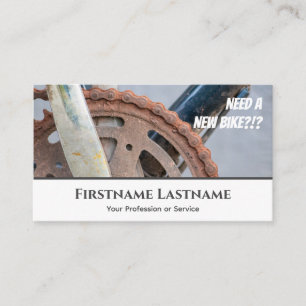 Carte De Visite Funny rusty bicycle chain for Bicycle Repair Shops