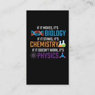 Carte De Visite Funny Science Biologie Chimie Physique Enseignant