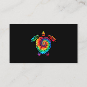 Carte De Visite Funny Sea Turtle Ocean Tie Dye Rainbow Hippie Coû