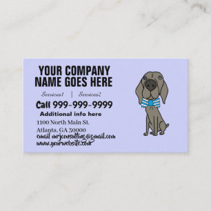Carte De Visite Funny Weimaraner Dog portant la Cravate de Bow