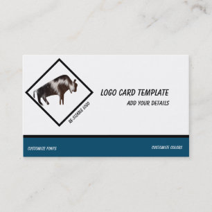 Carte De Visite Furry Bull Wild Animal. Logo